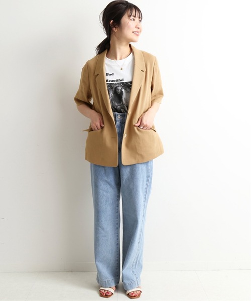 SLOBE IENA（スローブイエナ）の「リネンサマーシャツジャケット◆（その他アウター・レディース・ベージュ/アイボリー・FREE）」の21枚目の写真