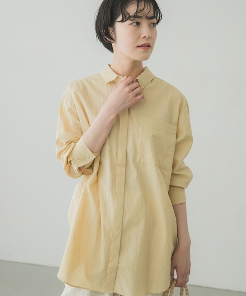 かぐれ（カグレ）の「草木染オーガニックコットンシャツ（シャツ/ブラウス・レディース・カーキ/イエロー・FREE）」の16枚目の写真