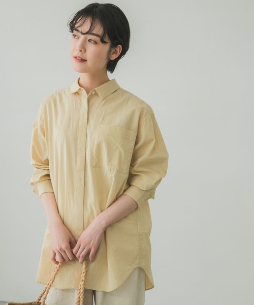 かぐれ（カグレ）の「草木染オーガニックコットンシャツ（シャツ/ブラウス・レディース・カーキ/イエロー・FREE）」の17枚目の写真