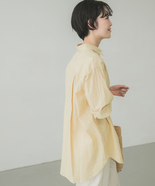 かぐれ（カグレ）の「草木染オーガニックコットンシャツ（シャツ/ブラウス・レディース・カーキ/イエロー・FREE）」の19枚目の写真