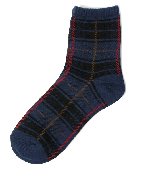 WEGO(ウィゴー)の「WEGO/チェックソックス(ソックス/靴下・レディース・ブラック/ブルー/レッド・FREE)」の2枚目の写真