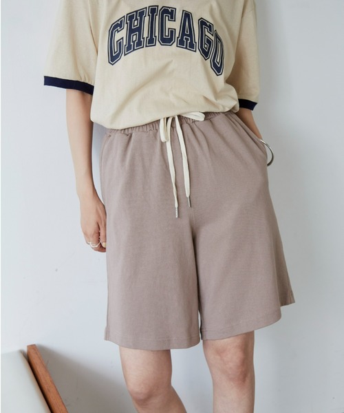 Auntie Rosa Holiday(アンティローザホリデー)の「ヘヴィーウェイトコットンショートパンツ(その他パンツ・レディース・ベージュ/ブラック/モカ/マスタード/グリーン/ナチュラル・FREE/SMALL)」の2枚目の写真