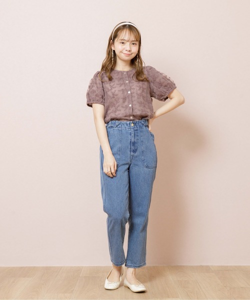 flower(フラワー)の「ブルーミングシアートップ(Tシャツ/カットソー・レディース・ブラウン/アイボリー・FREE)」の11枚目の写真