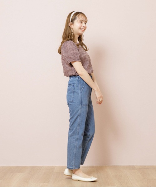 flower(フラワー)の「ブルーミングシアートップ(Tシャツ/カットソー・レディース・ブラウン/アイボリー・FREE)」の7枚目の写真