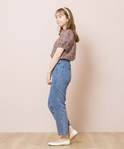 flower(フラワー)の「ブルーミングシアートップ(Tシャツ/カットソー・レディース・ブラウン/アイボリー・FREE)」の9枚目の写真