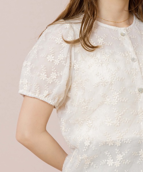 flower(フラワー)の「ブルーミングシアートップ(Tシャツ/カットソー・レディース・ブラウン/アイボリー・FREE)」の12枚目の写真