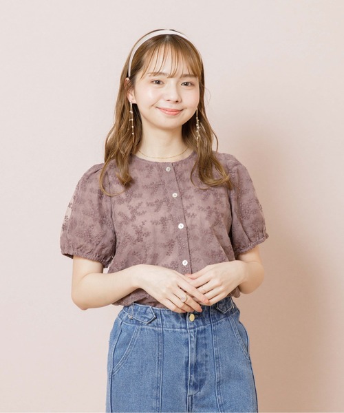 flower(フラワー)の「ブルーミングシアートップ(Tシャツ/カットソー・レディース・ブラウン/アイボリー・FREE)」の15枚目の写真