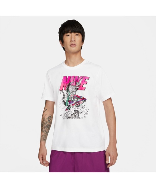 NIKE（ナイキ）の「NIKE/ナイキ NSW ビーチ ジェット スキー S/S T（Tシャツ/カットソー・メンズ・ホワイト/ブルー・XL/S/L/M）」の6枚目の写真