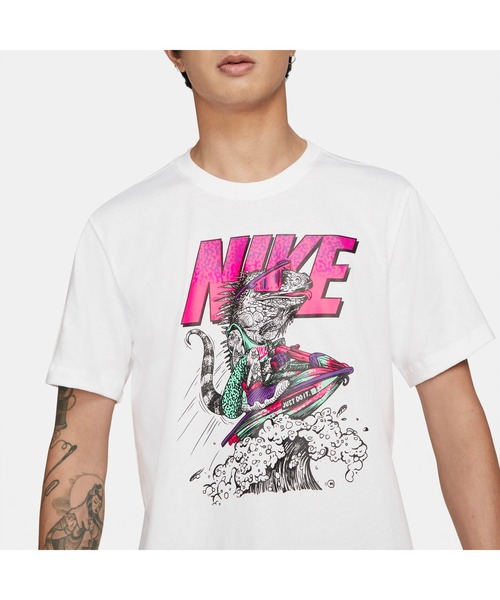 NIKE（ナイキ）の「NIKE/ナイキ NSW ビーチ ジェット スキー S/S T（Tシャツ/カットソー・メンズ・ホワイト/ブルー・XL/S/L/M）」の8枚目の写真
