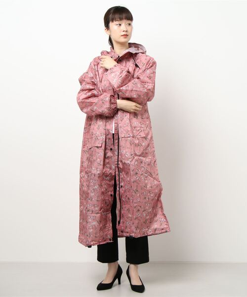 セール】バイザー取り外し可能 小花柄 軽量レインコート（レイン