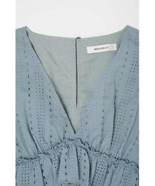 MOUSSY(マウジー)の「V/N LACE FRILL トップス(タンクトップ・レディース・ブラック/アイボリー/ライトブルー・1/2)」の12枚目の写真