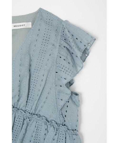 MOUSSY(マウジー)の「V/N LACE FRILL トップス(タンクトップ・レディース・ブラック/アイボリー/ライトブルー・1/2)」の13枚目の写真