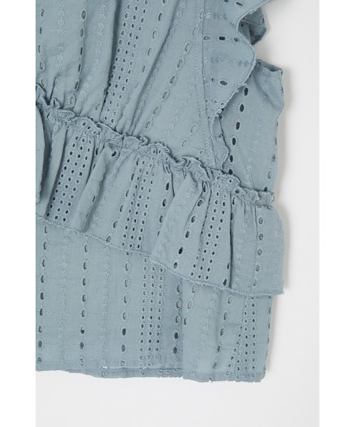 MOUSSY(マウジー)の「V/N LACE FRILL トップス(タンクトップ・レディース・ブラック/アイボリー/ライトブルー・1/2)」の15枚目の写真