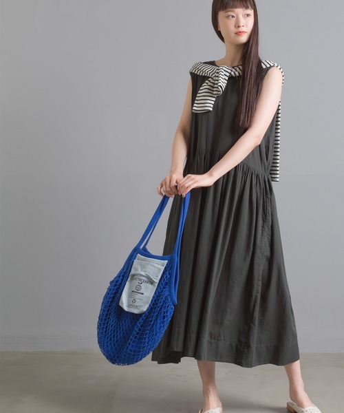 OMNES（オムネス）の「メッシュエコバック（エコバッグ/サブバッグ・レディース・キナリ/ブラウン/イエロー/ブルー・FREE）」の4枚目の写真