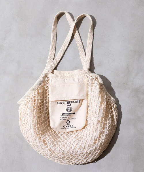 OMNES（オムネス）の「メッシュエコバック（エコバッグ/サブバッグ・レディース・キナリ/ブラウン/イエロー/ブルー・FREE）」の2枚目の写真