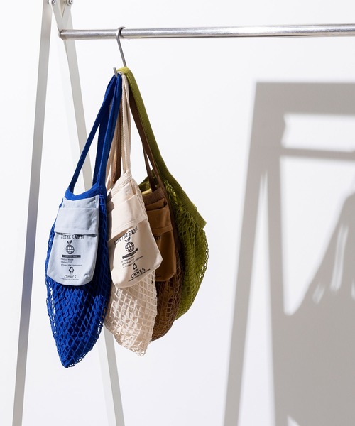 OMNES（オムネス）の「メッシュエコバック（エコバッグ/サブバッグ・レディース・キナリ/ブラウン/イエロー/ブルー・FREE）」の5枚目の写真