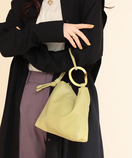 Ray BEAMS(レイビームス)の「Ray BEAMS / 2way リング バッグ(トートバッグ・レディース・ブラック/グリーン系その他2・ONE SIZE)」の1枚目の写真