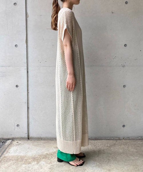 CAPRICIEUX LE'MAGE（カプリシューレマージュ）の「メッシュフレンチワンピース（ワンピース・レディース・オフホワイト/オリーブ・FREE）」の4枚目の写真