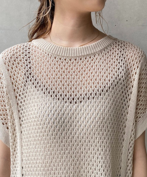 CAPRICIEUX LE'MAGE（カプリシューレマージュ）の「メッシュフレンチワンピース（ワンピース・レディース・オフホワイト/オリーブ・FREE）」の6枚目の写真