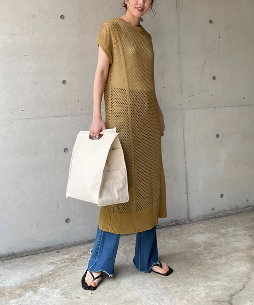 CAPRICIEUX LE'MAGE（カプリシューレマージュ）の「メッシュフレンチワンピース（ワンピース・レディース・オフホワイト/オリーブ・FREE）」の12枚目の写真