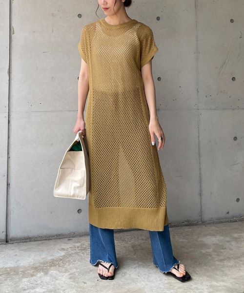 CAPRICIEUX LE'MAGE（カプリシューレマージュ）の「メッシュフレンチワンピース（ワンピース・レディース・オフホワイト/オリーブ・FREE）」の13枚目の写真