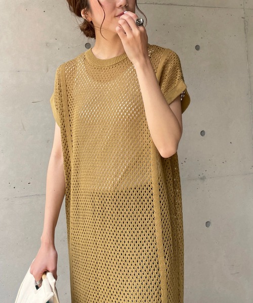 CAPRICIEUX LE'MAGE（カプリシューレマージュ）の「メッシュフレンチワンピース（ワンピース・レディース・オフホワイト/オリーブ・FREE）」の16枚目の写真