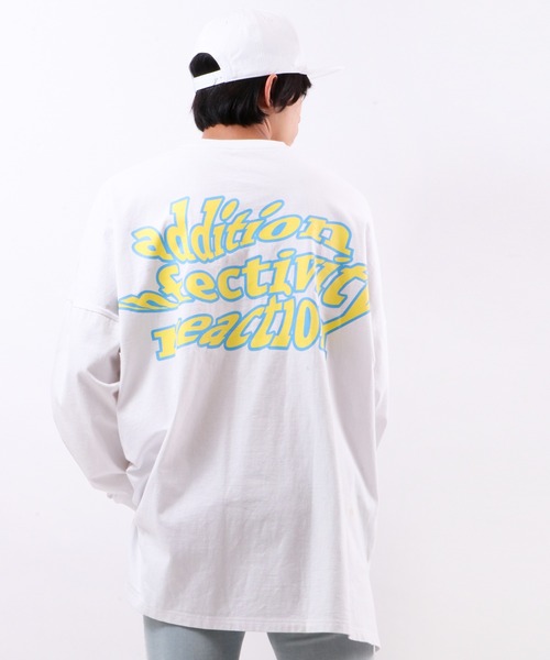 RE730（アールイーセブンサーティー）の「RE730 モンスターシルエット ロングスリーブ Tシャツ（Tシャツ/カットソー・メンズ・ホワイト×ブルー/ブラック×ホワイト/ブラック×ライム/ホワイト×イエロー・M/L）」の2枚目の写真