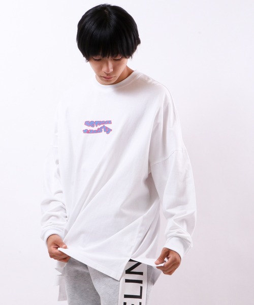 RE730（アールイーセブンサーティー）の「RE730 モンスターシルエット ロングスリーブ Tシャツ（Tシャツ/カットソー・メンズ・ホワイト×ブルー/ブラック×ホワイト/ブラック×ライム/ホワイト×イエロー・M/L）」の5枚目の写真