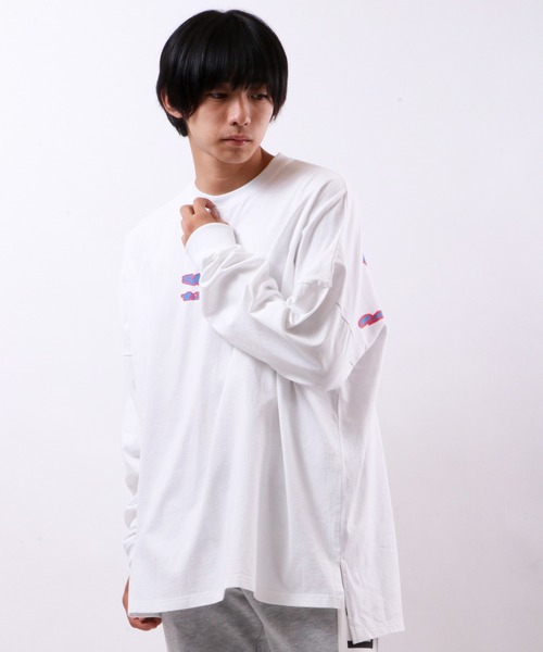 RE730（アールイーセブンサーティー）の「RE730 モンスターシルエット ロングスリーブ Tシャツ（Tシャツ/カットソー・メンズ・ホワイト×ブルー/ブラック×ホワイト/ブラック×ライム/ホワイト×イエロー・M/L）」の17枚目の写真