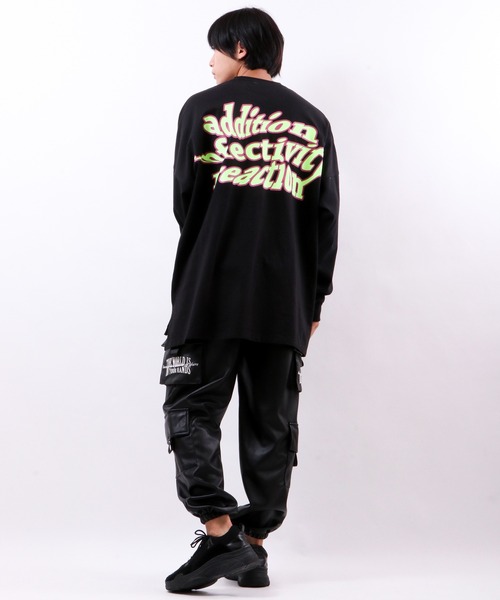 RE730（アールイーセブンサーティー）の「RE730 モンスターシルエット ロングスリーブ Tシャツ（Tシャツ/カットソー・メンズ・ホワイト×ブルー/ブラック×ホワイト/ブラック×ライム/ホワイト×イエロー・M/L）」の16枚目の写真