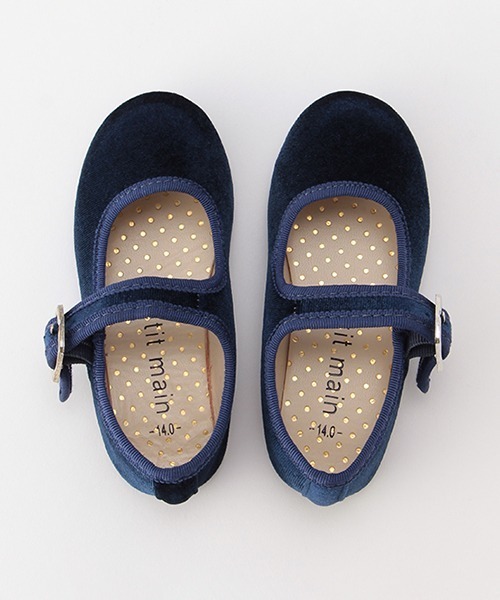 petit main(プティマイン)の「ベロアワンストラップシューズ(バレエシューズ・キッズ・ネイビー/ベージュ/ワインレッド・14cm/17cm/16cm/19cm/18cm/15cm)」の11枚目の写真