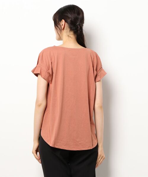 Lugnoncure（ルノンキュール）の「袖タックTシャツ（Tシャツ/カットソー・レディース・ブラック/キナリ/オレンジ・ﾌﾘ-）」の5枚目の写真