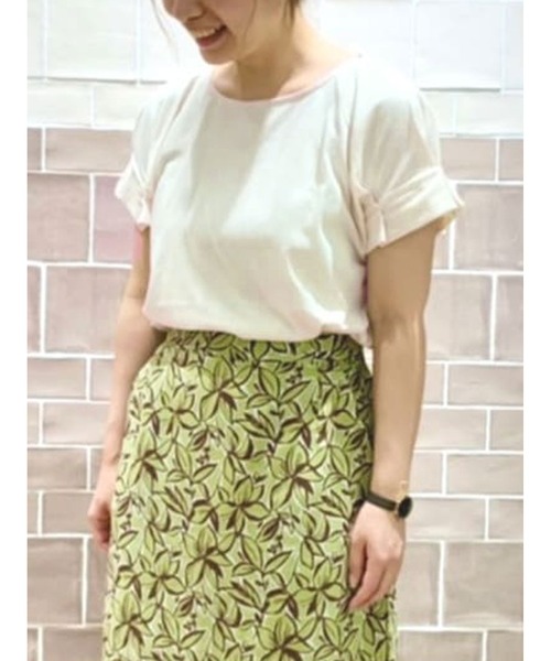 Lugnoncure（ルノンキュール）の「袖タックTシャツ（Tシャツ/カットソー・レディース・ブラック/キナリ/オレンジ・ﾌﾘ-）」の2枚目の写真