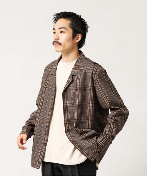 417 EDIFICE（フォーワンセブンエディフィス）の「◆【fosterr / フォスター】 SHIRT OPEN COLLAR / オープンカラーシャツ（シャツ/ブラウス・メンズ・グレー/ブラウン/ベージュ/ブルー・MEDIUM/LARGE）」の15枚目の写真