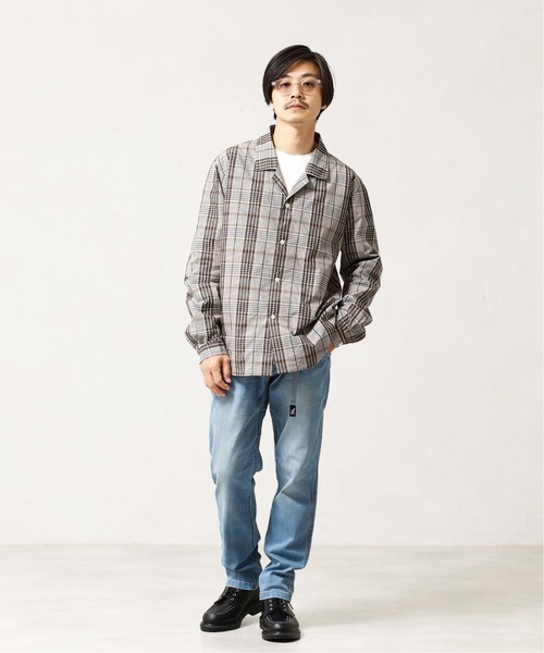 417 EDIFICE（フォーワンセブンエディフィス）の「◆【fosterr / フォスター】 SHIRT OPEN COLLAR / オープンカラーシャツ（シャツ/ブラウス・メンズ・グレー/ブラウン/ベージュ/ブルー・MEDIUM/LARGE）」の20枚目の写真
