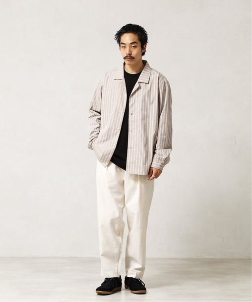 417 EDIFICE（フォーワンセブンエディフィス）の「◆【fosterr / フォスター】 SHIRT OPEN COLLAR / オープンカラーシャツ（シャツ/ブラウス・メンズ・グレー/ブラウン/ベージュ/ブルー・MEDIUM/LARGE）」の10枚目の写真