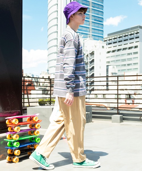 ８(eight)（エイト）の「ボーダービッグロンＴ２（Tシャツ/カットソー・メンズ・グリーン/グレー/ブラウン・MEDIUM/LARGE）」の12枚目の写真