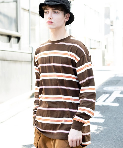 ８(eight)（エイト）の「ボーダービッグロンＴ２（Tシャツ/カットソー・メンズ・グリーン/グレー/ブラウン・MEDIUM/LARGE）」の18枚目の写真