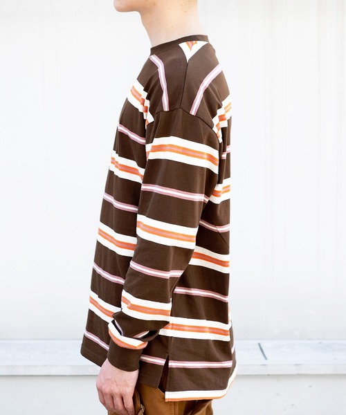 ８(eight)（エイト）の「ボーダービッグロンＴ２（Tシャツ/カットソー・メンズ・グリーン/グレー/ブラウン・MEDIUM/LARGE）」の21枚目の写真