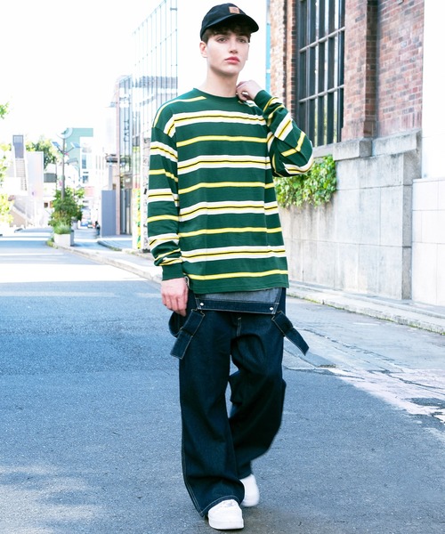 ８(eight)（エイト）の「ボーダービッグロンＴ２（Tシャツ/カットソー・メンズ・グリーン/グレー/ブラウン・MEDIUM/LARGE）」の7枚目の写真