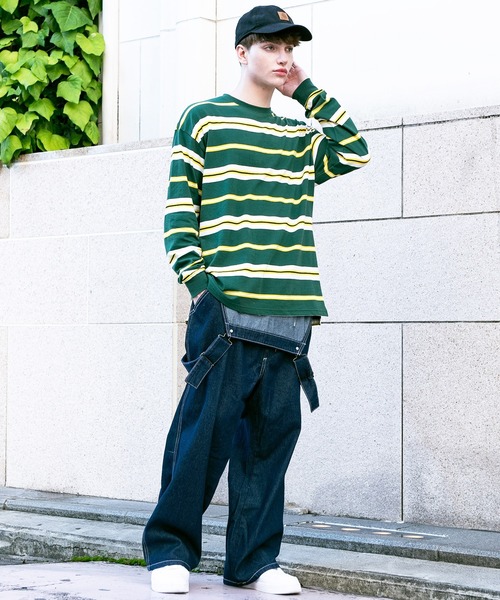 ８(eight)（エイト）の「ボーダービッグロンＴ２（Tシャツ/カットソー・メンズ・グリーン/グレー/ブラウン・MEDIUM/LARGE）」の8枚目の写真