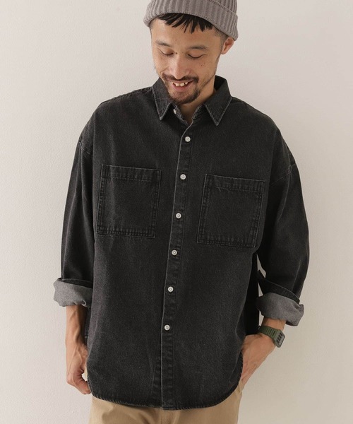 URBAN RESEARCH Sonny Label（アーバンリサーチサニーレーベル）の「オーバーサイズシャツ（シャツ/ブラウス・メンズ・インディゴブルー/ブラウン/ブラック系その他・MEDIUM/LARGE）」の18枚目の写真