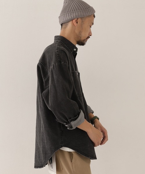 URBAN RESEARCH Sonny Label（アーバンリサーチサニーレーベル）の「オーバーサイズシャツ（シャツ/ブラウス・メンズ・インディゴブルー/ブラウン/ブラック系その他・MEDIUM/LARGE）」の20枚目の写真