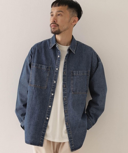 URBAN RESEARCH Sonny Label（アーバンリサーチサニーレーベル）の「オーバーサイズシャツ（シャツ/ブラウス・メンズ・インディゴブルー/ブラウン/ブラック系その他・MEDIUM/LARGE）」の7枚目の写真