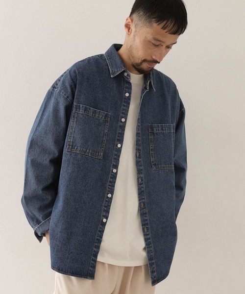 URBAN RESEARCH Sonny Label（アーバンリサーチサニーレーベル）の「オーバーサイズシャツ（シャツ/ブラウス・メンズ・インディゴブルー/ブラウン/ブラック系その他・MEDIUM/LARGE）」の8枚目の写真