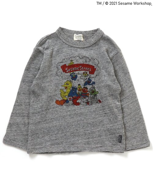 F.O.KIDS(エフオーキッズ)の「セサミストリートコラボTシャツ(Tシャツ/カットソー・キッズ・グレー/オレンジ/ミント・90/80/95/100/110/120/130/140)」の2枚目の写真