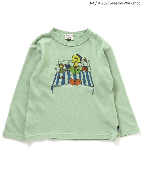 F.O.KIDS(エフオーキッズ)の「セサミストリートコラボTシャツ(Tシャツ/カットソー・キッズ・グレー/オレンジ/ミント・90/80/95/100/110/120/130/140)」の1枚目の写真