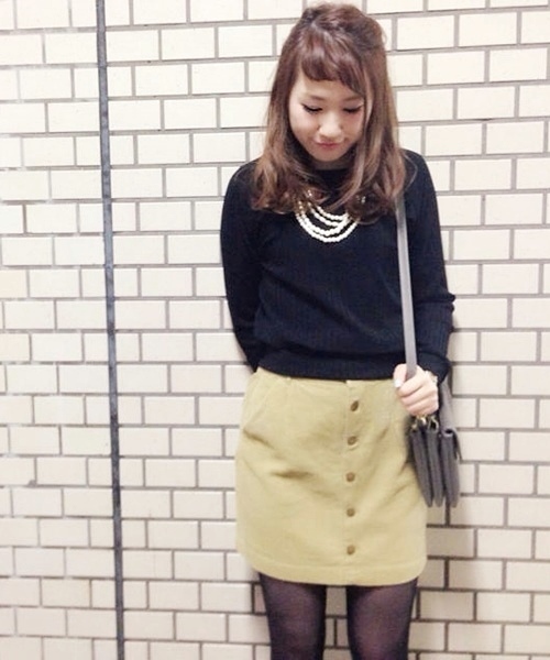 Chico(チコ)の「前開きBOXスカート(スカート・レディース・キャメル/グリーン/ネイビー/ゴールド・FREE)」の1枚目の写真