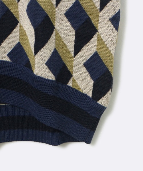 one way（ワンウェイ）の「【oneway Jeans】スクエア柄ニットベスト（ベスト・レディース・ブラック/ライトブルー/パープル・FREE）」の8枚目の写真