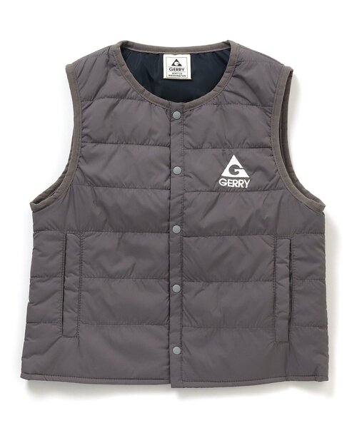 GERRY（ジェリー）の「GERRY(ジェリー)キルトベスト（ダウンベスト・キッズ・ブラック/キャメル/グレー・90/100/110/120/130/140/150）」の2枚目の写真